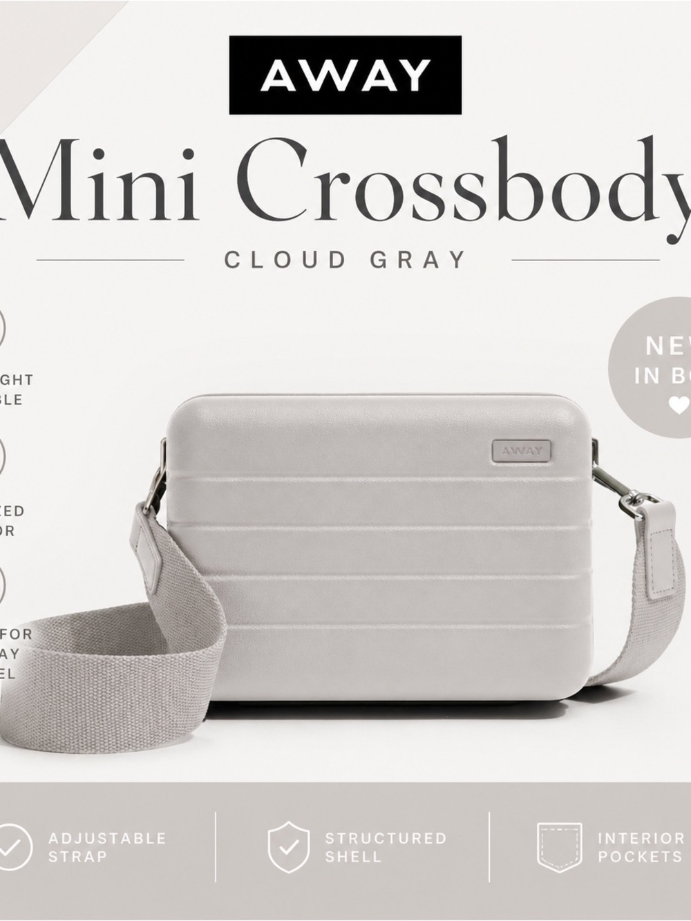 Away Mini Crossbody Bag — Cloud Gray